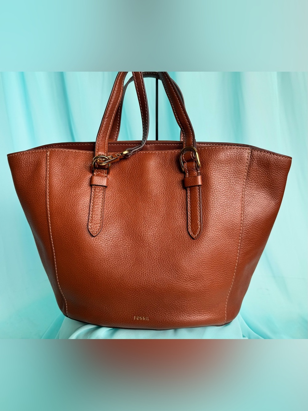 Fossil Brown Leather Large Shoulder Handbag Purse